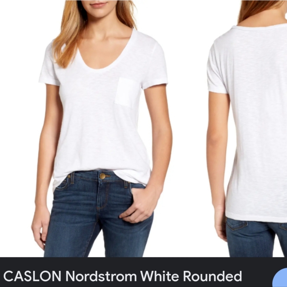 NWOT Caslon White Round neck Short Sleeve T-shirt Sz XXS